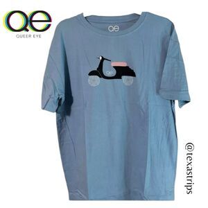NWT Queer Eye Men's Blue Vespa S/S Shirt XL